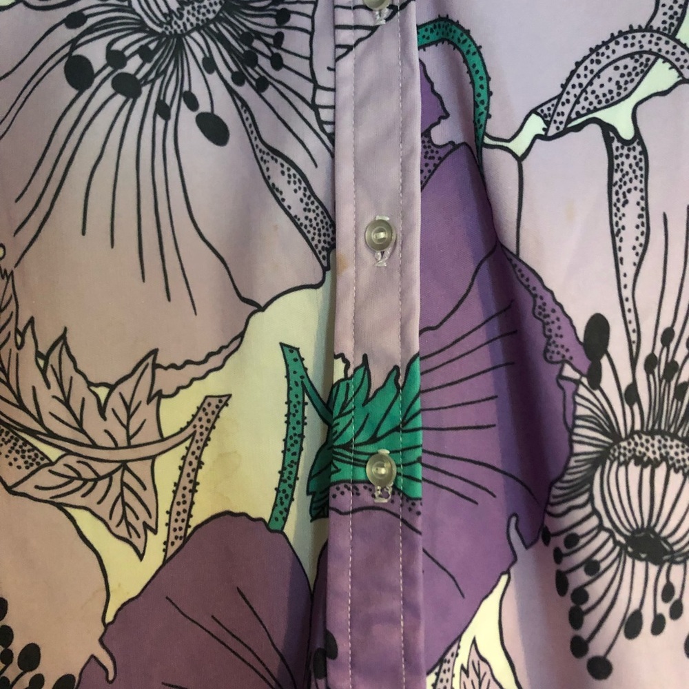 Rare! Purple poppy hippy 1960s shirt, medium - Picture 4 of 4